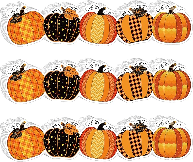 40 Pieces Fall Pumpkin Bulletin Board Borders Decorations Halloween Bulletin Board Borders Fall Classroom Decorations for Home Sweet Classroom, 1.8 x 11.8 Inch(Novel Style)