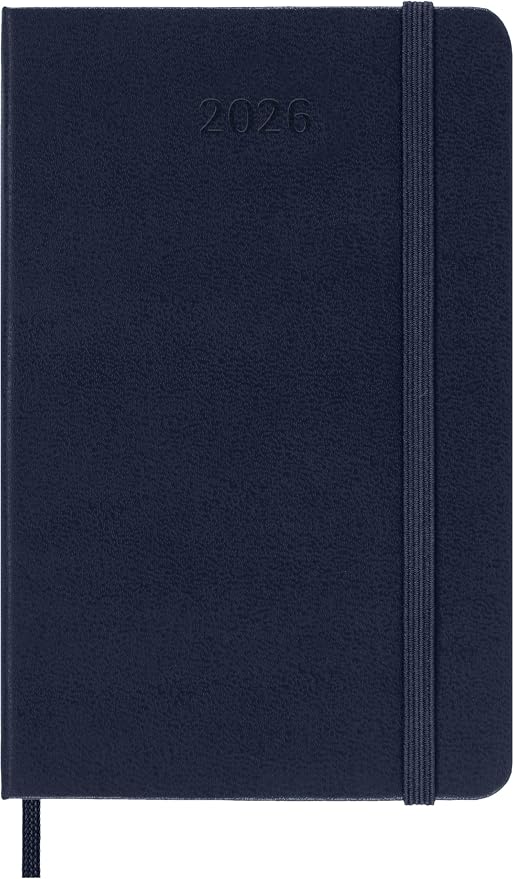 Moleskine Classic 12 Month 2026 Daily Planner, Hard Cover, Pocket (3.5" x 5.5"), Sapphire Blue, 400 pages