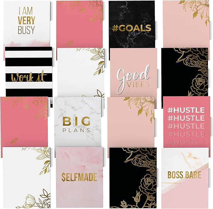 Decorative File Folders Letter Size - Pack of 16 Gold Chic Colored Manilla Folders with Pockets for Hanging Filing Folders - File Organizer Folder Set fits Letter Hanging Files