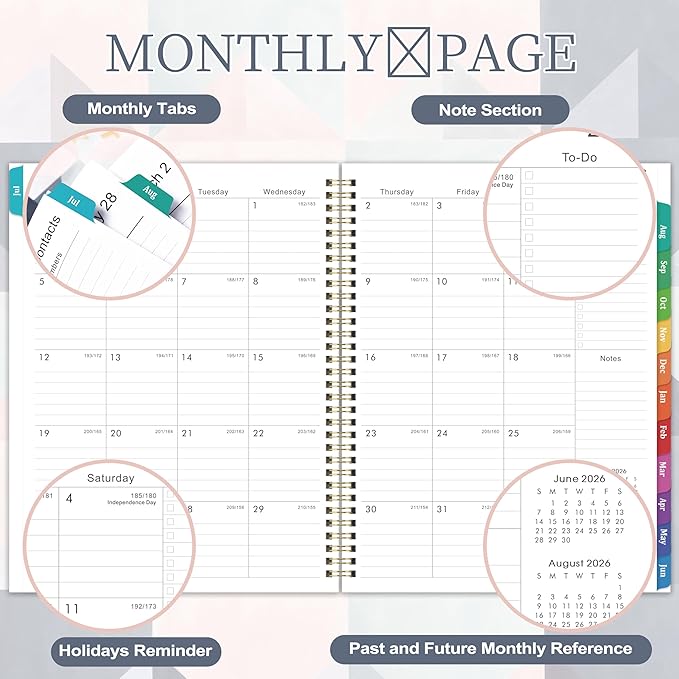 2026-2027 Planner - 9" x 11", JULY 2026 - JUNE 2027, Weekly & Monthly Academic Planner 2026-2027, Thick Paper, Back Pocket with 12 Monthly Tab