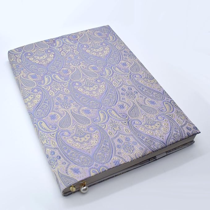 BLBMH 6.5x9.5 Bible Cover Fixed Non-Stretch Fabric Book Protector with Bookmark | Handmade Washable Sleeve for Hardcover/Paperback | Gift for Women - HY Purple
