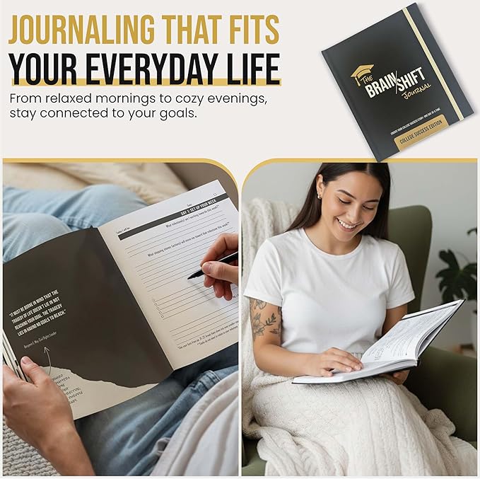 The Brain Shift Journal - College Success Edition - 18 Week Academic Planner with Daily & Weekly Prompts - Goal Setting, Habit Building & Self Reflection Journal for college, University & Grad School