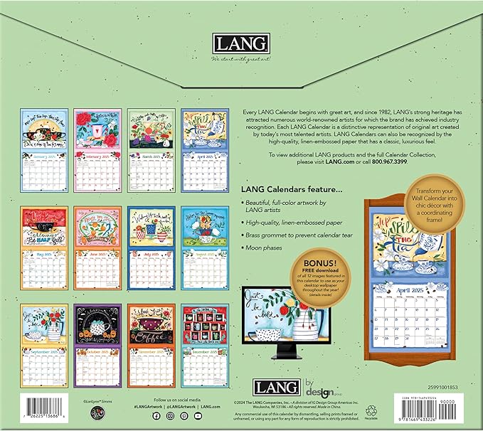 Lang, Coffee 2025 by LoriLynn Simms Wall Calendar