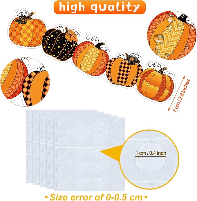 40 Pieces Fall Pumpkin Bulletin Board Borders Decorations Halloween Bulletin Board Borders Fall Classroom Decorations for Home Sweet Classroom, 1.8 x 11.8 Inch(Novel Style)
