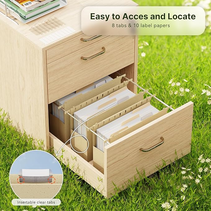 XINGIA Extra Capacity Hanging File Folders Letter Size,3 Inch Expansion Plastic File Cabinets Folders with Tabs,6 Pack Heavy Duty Expanding Hang Folder,Wheat Straw File Organizer Folders for Documents