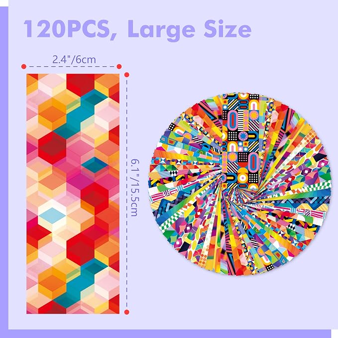 120 PCS Creative Optical Bookmarks, 30 Designs Double-Sided Printing Paper Bookmarks with PET Film, Bright-colored Page Markers for Kids, Students, Adults, Book Lovers, Stationery Supplies (2.4”x6.1”)