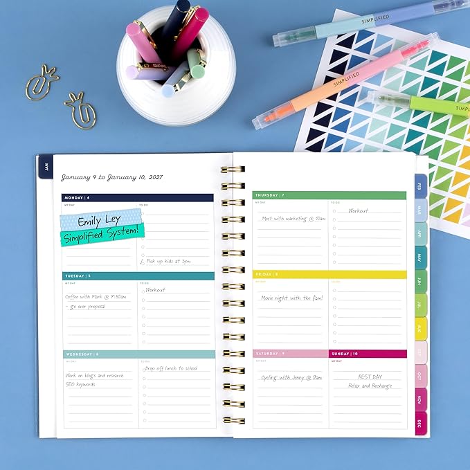 AT-A-GLANCE 2027 Planner, Simplified by Emily Ley, Weekly & Monthly, 5.5" x 8.5", Camp Gingham (EL58-201-27)