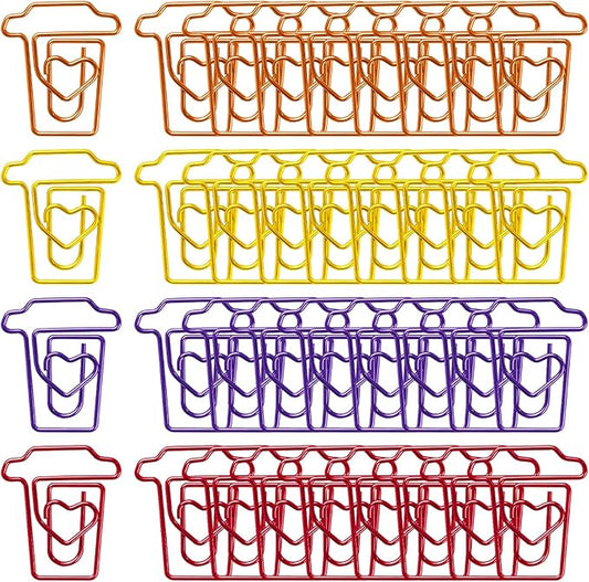 ELANE 36 pcs Paper Clips Bookmarks Dispenser Bookmark Memo Clip for School Teacher Office Supply Student Stationery. (Colorful-Cups)