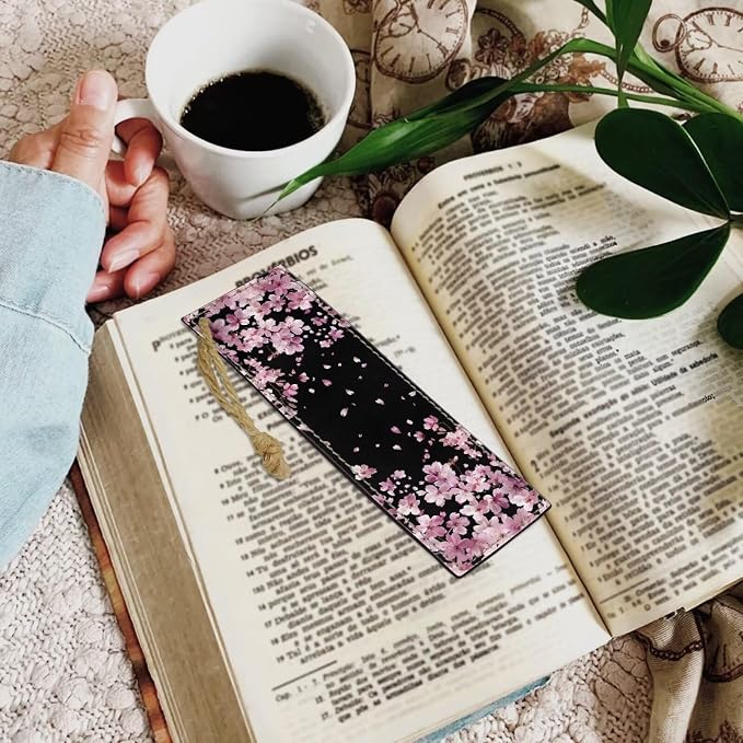 2 Pieces Bookmark for Men Women Book Lovers Ideal for Birthday Present, Teachers Appreciation Pink Cherry Blossoms Bookmarks for Women Teacher