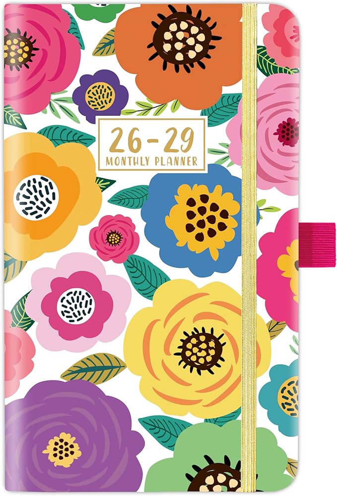 2026-2029 Pocket Planner/Calendar - 3 Year Monthly Planner 2026-2029, July 2026 - June 2029(36 Months), 6.3" x 3.8", Monthly Pocket Calendar with Elastic Closure, Pen Hold, 60 Notes, Perfect for Purse