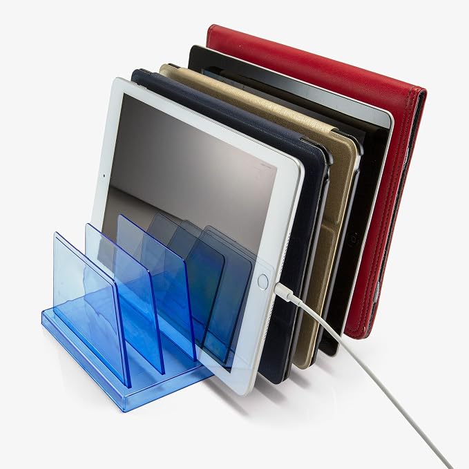 Officemate Blue Glacier Standard Sorter, 7 Compartments, Transparent Blue (23214) (Pack of 4)
