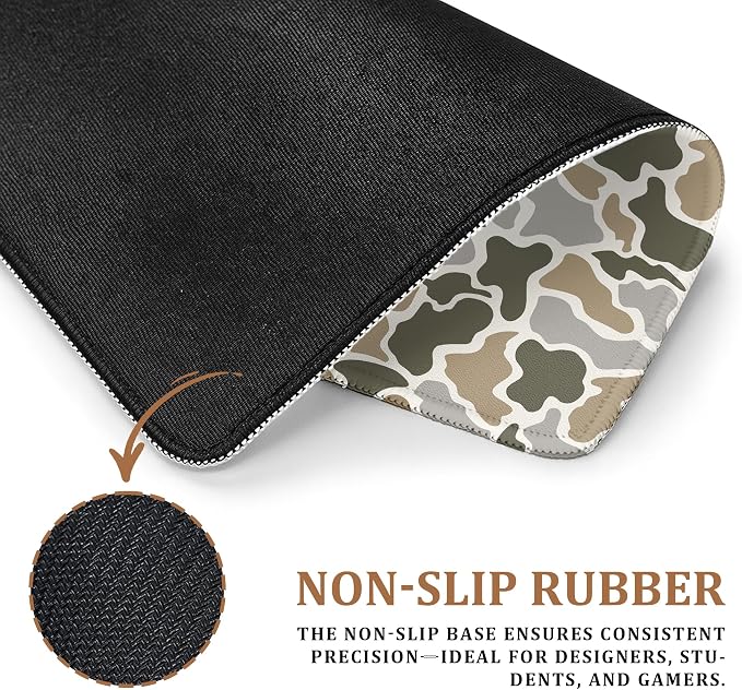 Vintage Camo Fish Mouse Pad, Fishing Gifts for Men, Wildlife Bass Fish Animal Mouse Pad for Home Office Computer Gaming Desk Essentials, 9.5x7.9 Inch