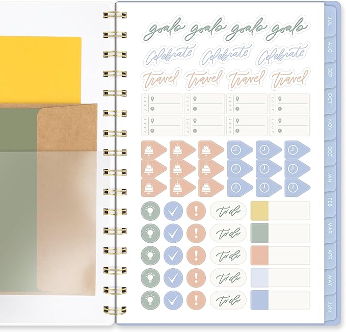 Cambridge Planner 2026-2027 Weekly & Monthly Academic 12-Month July-June, 5-1/2" x 8-1/2", Leah Bisch, Pansy Bouquet (LB50-200A)