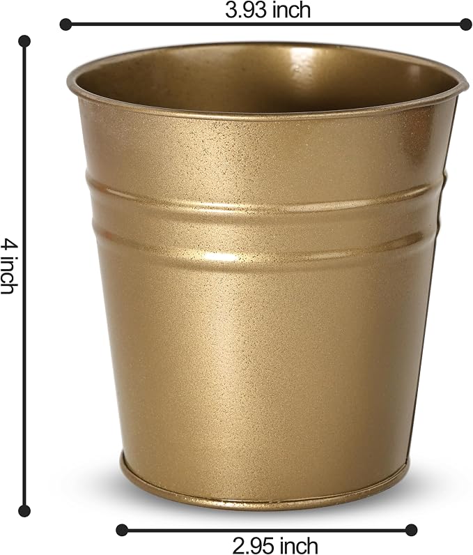 Pen Holder Cups for Desk,Metal Pencil Holder,Marker Pen Storage Holder Desktop Stationery Organizer Makeup Brush Holders, Desk Accessories & Workspace Organizers for Office School Home -2 Pack (Gold)