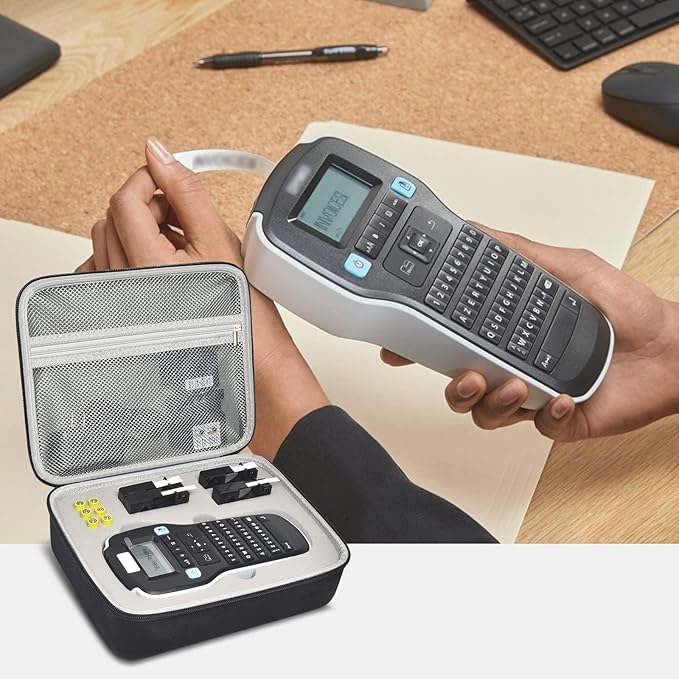 PAIYULE Case Compatible with DYMO Label Maker LabelManager 160/280 Portable Label Maker, Tag Printer Storage Organizer for AC Adapter, Tape Cartirdges and More Accessories(Box Only) Gray