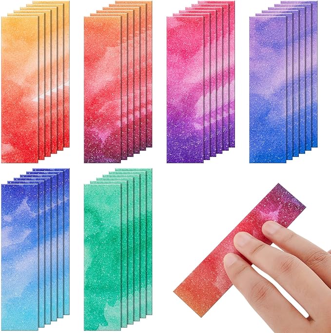 Gersoniel 36 Pcs Anxiety Sensory Stickers Strips Adhesive Textured Mental Health Calm Stickers Mindfulness Fidget Decals Stress Anxiety Relief Items for Therapy Office Desk(Watercolor Style)