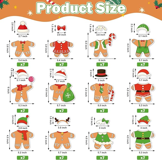 178Pcs Christmas Red Gingerbread Man Cutouts, Christmas DIY Photo Craft Cutouts Wall Classroom Bulletin Board Decoration, Elementary School Classroom Chalkboard Supplies Wall Door Decor
