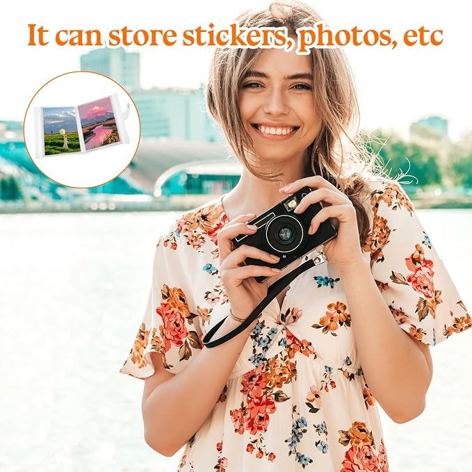 40 Pockets Sticker Organizer Storage Album with Snap Book Stickers Collecting Binder A6 Nail Art Sticker for Scrapbook Planner Journal Stickers Cards