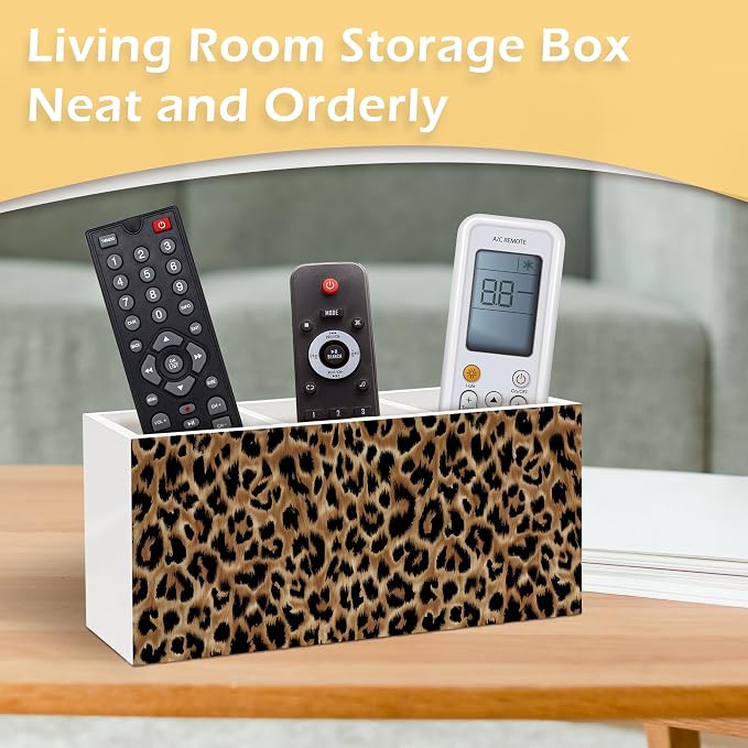Leopard Print Pen Pencil Holder, Cheetah Print Gifts for Women, Leopard Desk Accessories, Cheetah Wooden Pen Pencil Organizer for Girls Bedroom Dorm Desk Decor