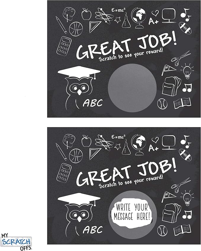 My Scratch Offs Scratch-Off Card Prizes for Students Teacher Rewards Supplies for The Classroom Back to School 50 Pack