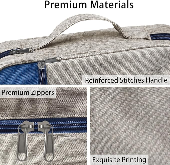 Bible Cover Bag for Men Women, Bible Holder Carrying Book Case Church Bag Bible Protective with Handle and Zippered Pocket (Gray)