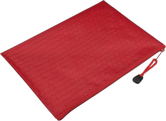 PATIKIL Waterproof Zipper File Bags, 10 Pack A5 Size Document Pocket Storage Organizer Pouch for Travel Office Supply, Red