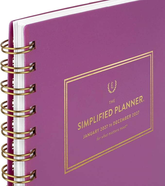 AT-A-GLANCE 2027 Planner, Simplified by Emily Ley, Weekly & Monthly, 5.5" x 8.5", Nostalgia Pink (EL60-200-27)