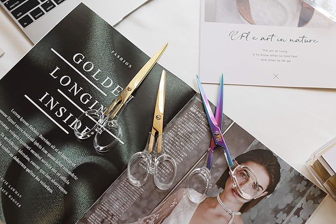 Yellow Gold Acrylic Scissors(7") by DS DRAYMOND STORY - Elegant Office Stationery Series - Thank You Gifts