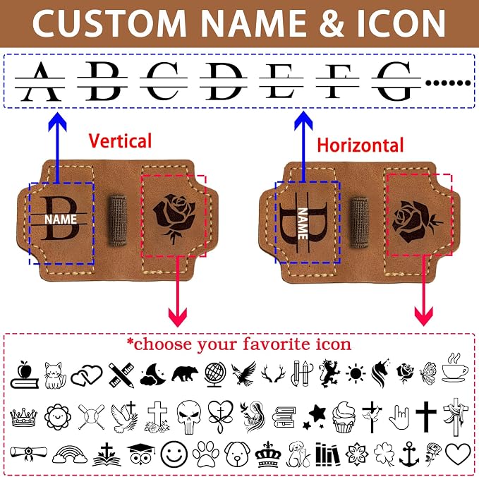 Personalized Magnetic Leather Bookmark with Pen Holder, Custom Name Engraved Book Marks for Reading Women Men Kids, Customized Book Lovers Gifts