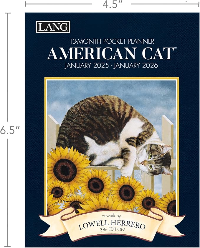 Lang, American Cat 2025 Monthly Pocket Planner by Lowell Herrero