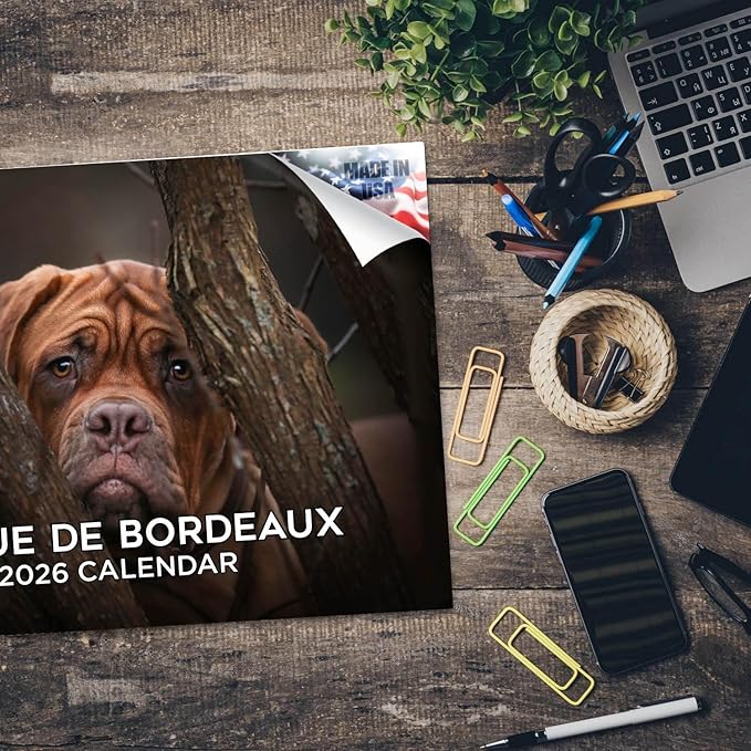 2025 2026 Dogue De Bordeaux Calendar - Dog Breed Monthly Wall Calendar - 12" x 18" Open - Thick No-Bleed Paper - Giftable - Academic Teacher's Planner Calendar Organizing & Planning - Made in USA