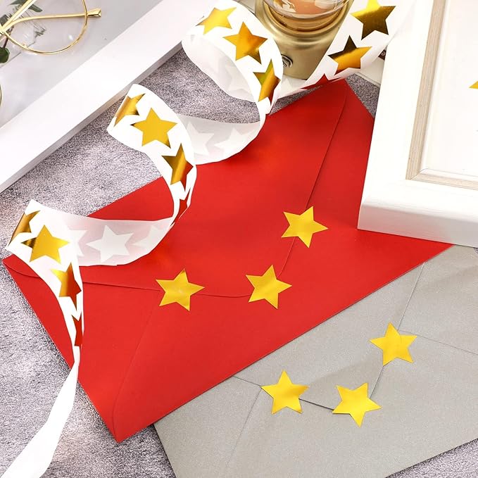 SANNIX Gold Star Stickers,1 Inch Gold Star Stickers for Kids Reward Self Adhesive Metallic Foil Labels 500Pcs Stars Sticker for DIY Crafts Classroom Teachers Supplies