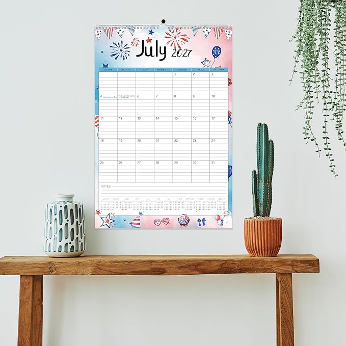 GuassLee Large Wall Calendar 2026-2027,19-Month Vertical Wall Calendar Runs from Jun. 2026 to Dec. 2027, 22"x15" Hanging Monthly Planner with Thick Paper Watercolor Design for Easy Organizing