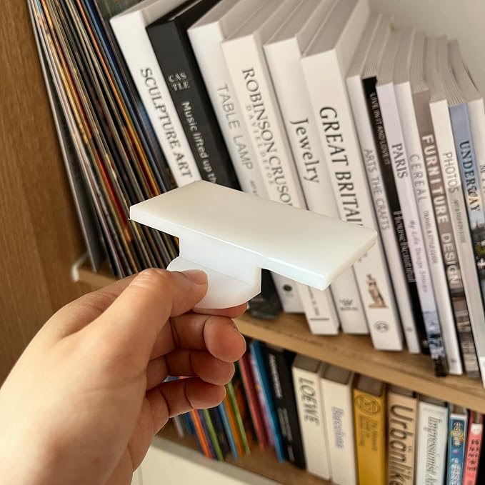 Bookshelf Organizer Tool Align Books A Spirit Level for Books Plastic Bookend Book Shelf Guide for Home Office Library, Book Stopper, Desktop Organizer (White)