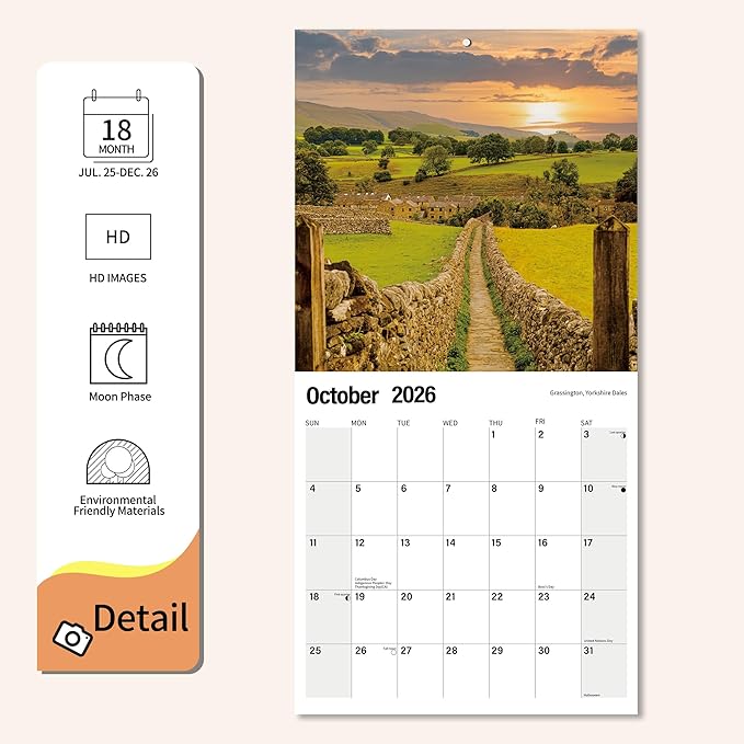 2025-2026 Wall Calendar Pathway Planner Calendar, Hangable Monthly Wall Calendar with Large Blocks for Organizing & Planning, Academic Schedule, Home, Office & family, Thick & Sturdy Paper (12"x24" Open)