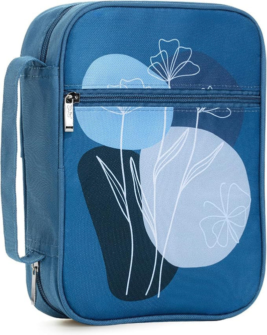 Mr. Pen- Bible Cover Case, Carrying Book Case with Durable Handle and Zippered Pocket, Bible Protective Church Bag for Men & Women, Christian Gifts, Blue Bloom