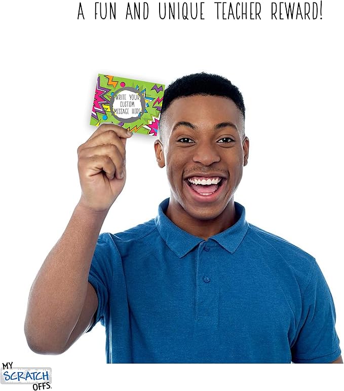 My Scratch Offs 50 Pack Zig Zag Green DIY Custom Make Your Own Scratch Off Cards for Teacher Supplies, Classroom Must Haves, Motivational Cards for Students & Small Business