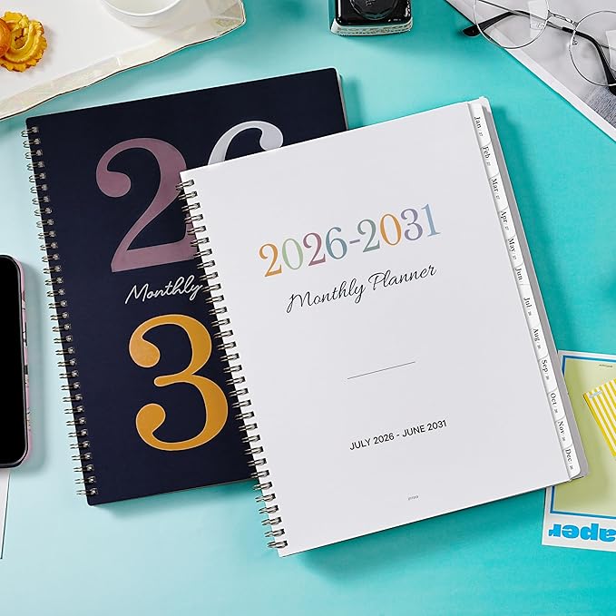 2026-2031 Monthly Planner - 5 Year Monthly Planner 2026-2031 from Jul. 2026 - Jun. 2031, 8.5" x 11", 60 Months Large 5 Year Planners with Tabs, Double-Side Pocket