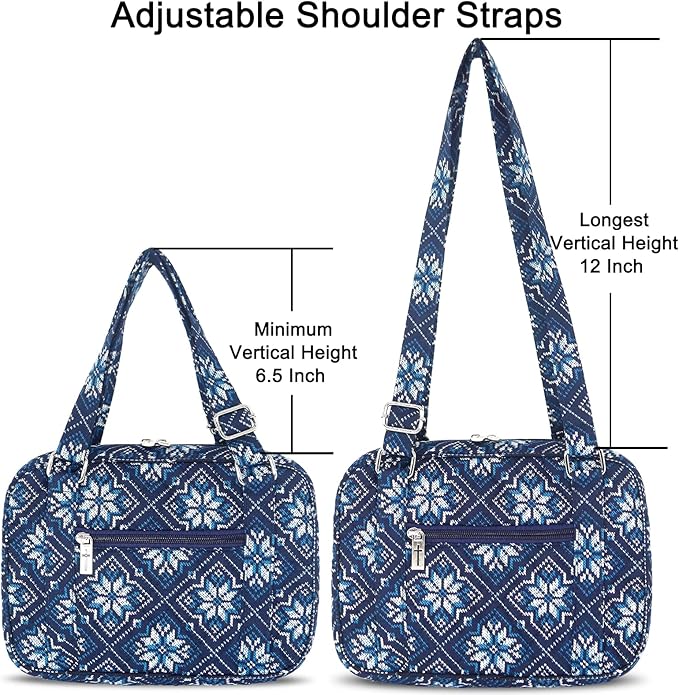 Bible Cover for Women with Adjustable Straps, Extra Large Study Bible Carrying Case Bag with Zip Pocket, 11.3x8.3x2.7 Inches