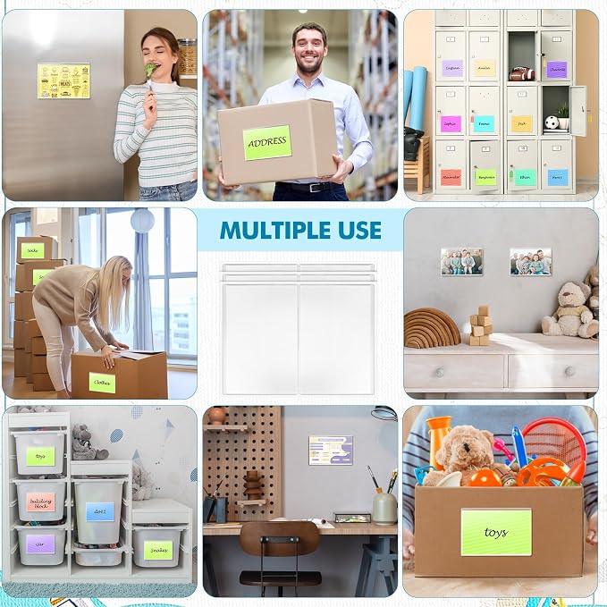 Outus 30 Pcs Self Adhesive Shop Ticket Holders Clear Plastic Sleeves Adhesive Pockets Work Order Job Ticket Holders for Back to School Student Label Home Office Posting Signs (6 x 4 Inch)