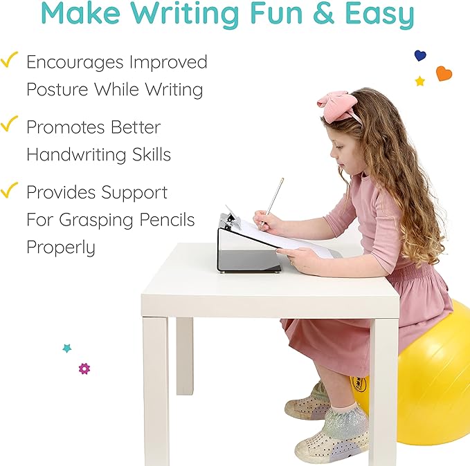 Fun and Function - Mini Slant Board - Slant Board for Kids to Improve Handwriting & Posture - 14x9x5 Inch Non-Slip Writing Slope