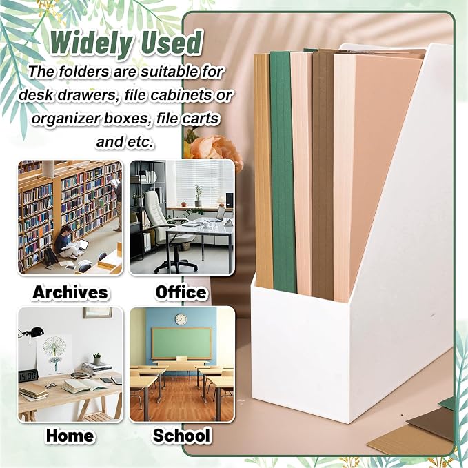 Whaline 24 Pack Woodland Themed File Folders Letter Size 4 Colors Sage Green Brown Fall File Pockets with 1/3 Cut Tab for Mallard Duck Theme Party Office Classroom Supplies, 8.9 x 11.6 Inch