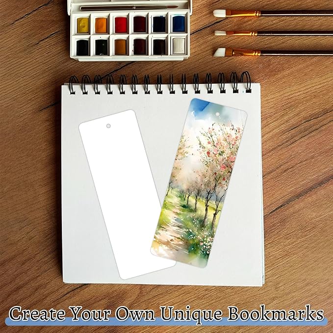 DSYIL 200 PCS Blank Bookmarks Bulks – White Paper Book Mark Blanks 350GSM Cardstock DIY Bookmark for Craft Projects Gifts Tags and Library Donations, 5.5 x 2 Inches