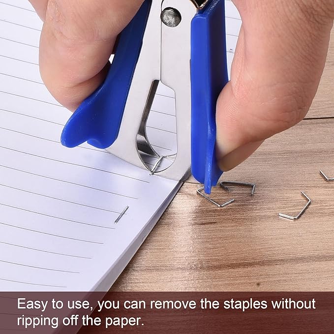 MECCANIXITY Staple Remover Tools, Staplers Puller Steel Jaw for Office Home Desktop Supply Accessory, Black Blue Red Pack of 3