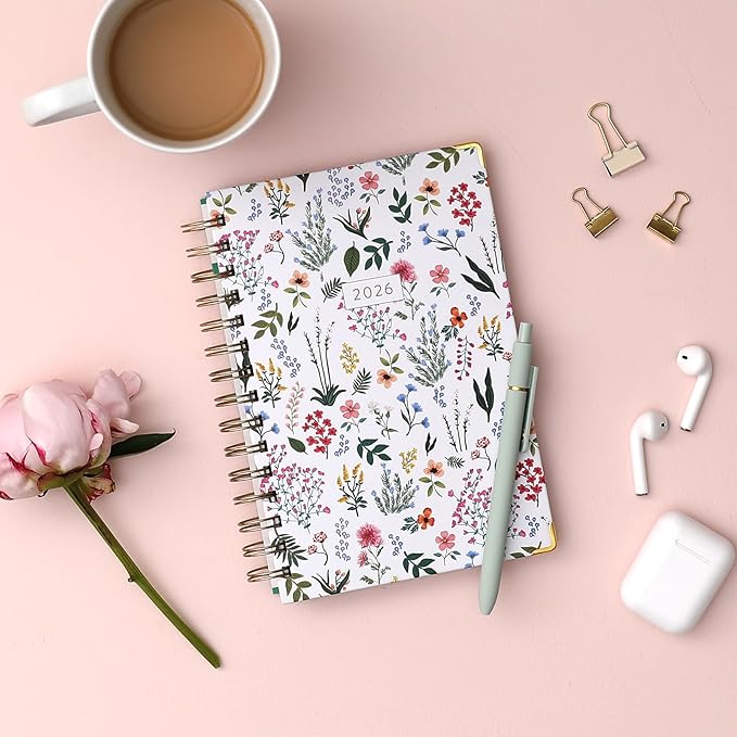 Blue Sky 15 Month 2026 Weekly and Monthly Planner Calendar, October 2025 - December 2026, 5" x 8", Hard Cover, Durable Twin Wire Binding, Laminated Tabs, Storage Pocket, Includes Ruler, Sticky Notes & Stickers, Londonberry