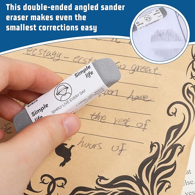 4 PCS Ink Eraser, Double Head Sand Eraser Portable Use Correction Frosted Erasers for Pens Matte Pen Erasers Remove Marking Home School Office Ballpoint Pencils Stationery Supplies