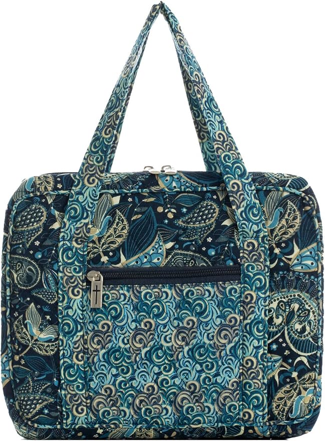 DIWI Quilted Bible Cover Extra Large Sizes 11.25 X 8.25 X 2.75 Inches Bible Tote Good Book Case (XL, C2 Royal Blue)