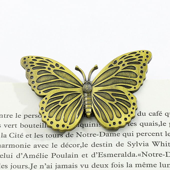 Bookmark,Metal Butterfly Book Clip,Journal Clip,Book Page Holder Clip,Vintage Book Clips,Hold Journal Open While Writing and Free Your Hands,Gifts for Book Lovers,Readers,Writers(Butterfly B)