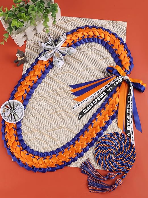 TFTAFAN Graduation Leis and Graduation Honor Cords Class of 2026 Graduation Ribbon Lei Graduation Necklace Braided Necklaces gift for Student Gifts Party Supplies