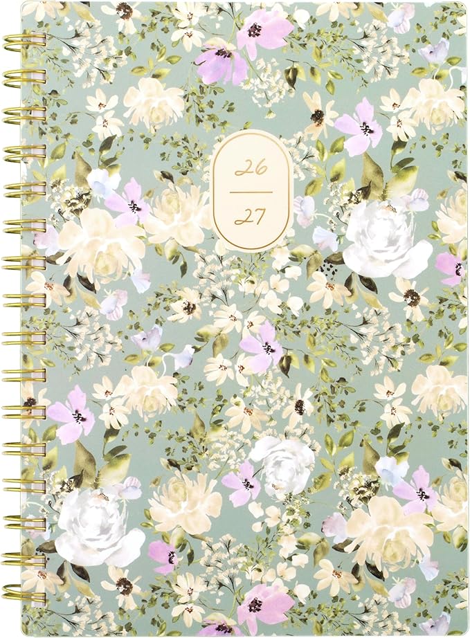 Cambridge Planner 2026-2027 Weekly & Monthly Academic 12-Month July-June, 5-1/2" x 8-1/2", Leah Bisch, Peony Field (LB51-200A)